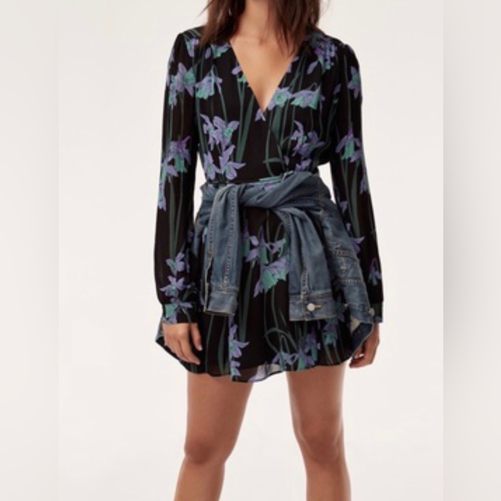 Sunday Best Black and Purple Floral Dress